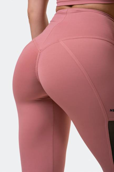 NEBBIA Push Up Mesh Leggings Old Rose
