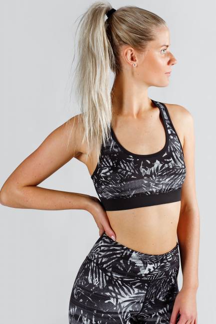 Workout Empire Floral Bra Obsidian