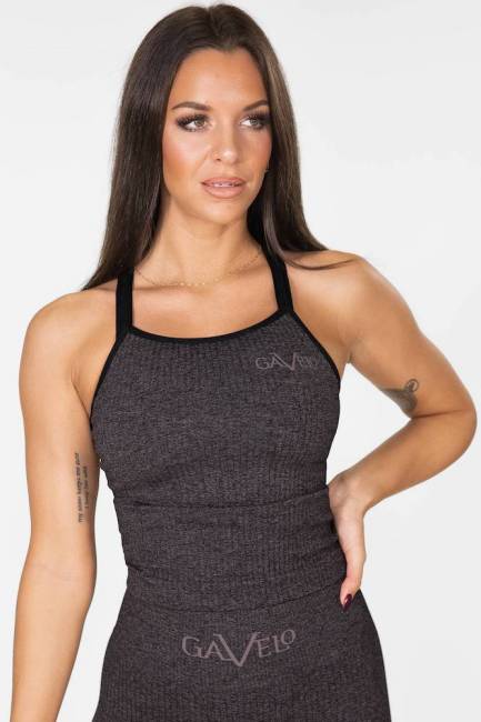Gavelo Seamless Ribbed Plum Melange Top