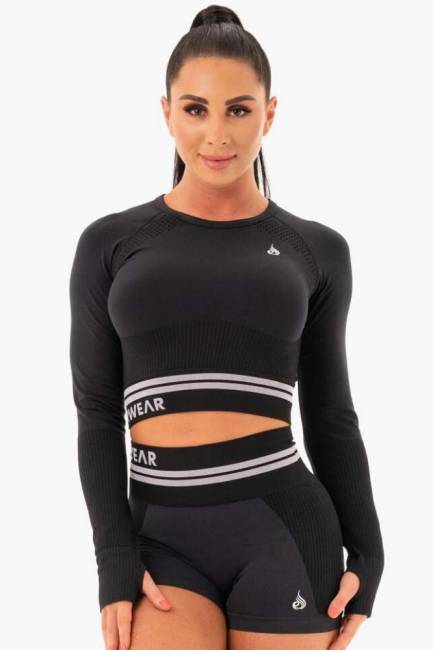 Ryderwear Freestyle Seamless Longsleeve Crop - Black