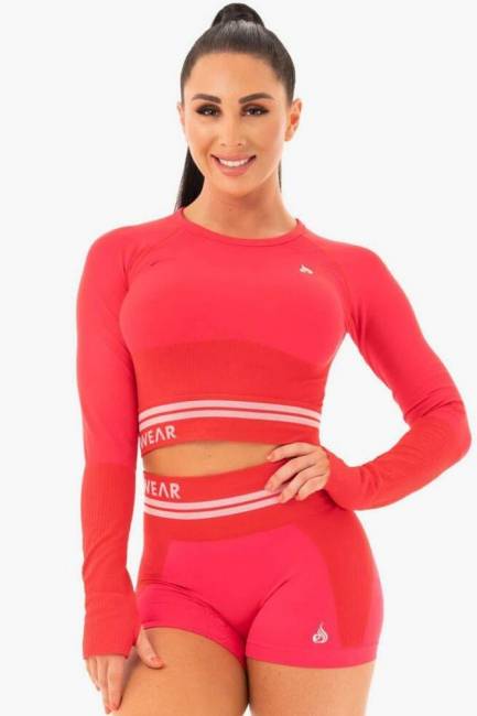 Ryderwear Freestyle Seamless Longsleeve Crop - Red