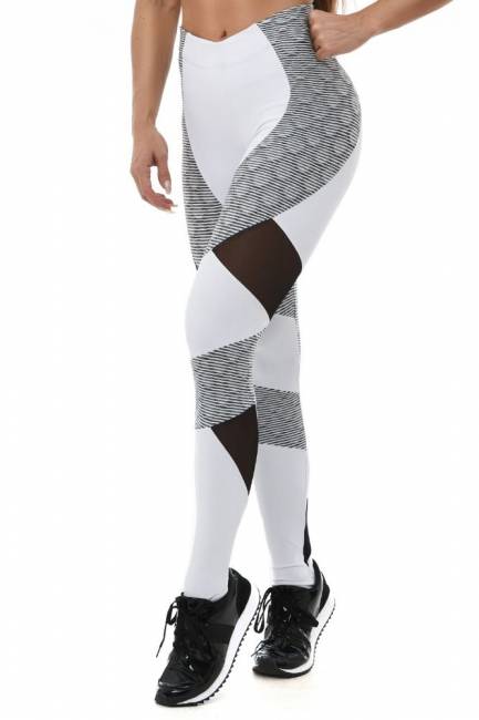 Let´s Gym Leggings Snake Ondule White