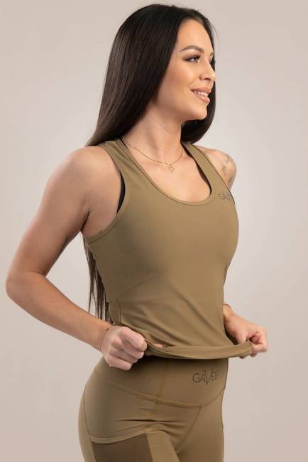 Gavelo Mesh Tank Top Almond