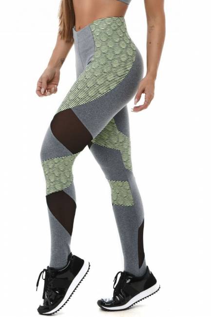Let´s Gym Leggings Snake Ondule Green