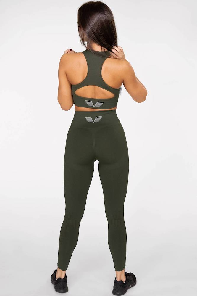 CHILY FIT Gavelo Seamless Booster Forest Green Sports BH