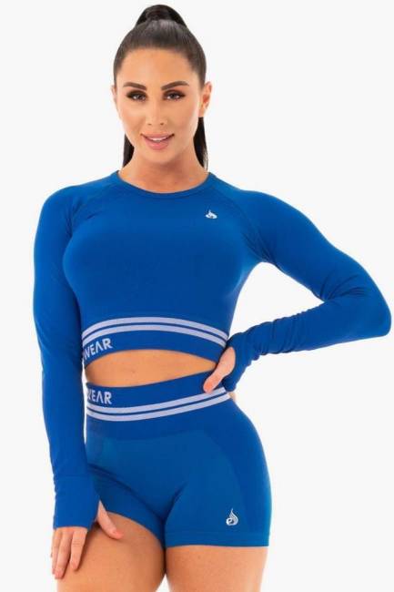 Ryderwear Freestyle Seamless Longsleeve Crop - Blue