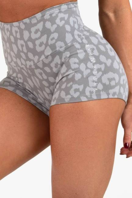 Ryderwear Animal Scrunch Bum Shorts - Leopard Grey